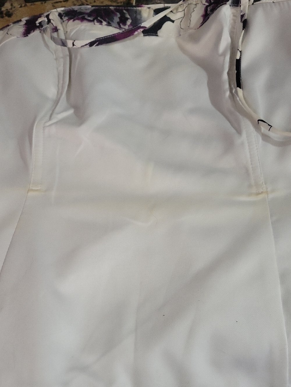 White House Black Maeket Floral Removable Strap Top in White and Purple - Picture 6 of 6